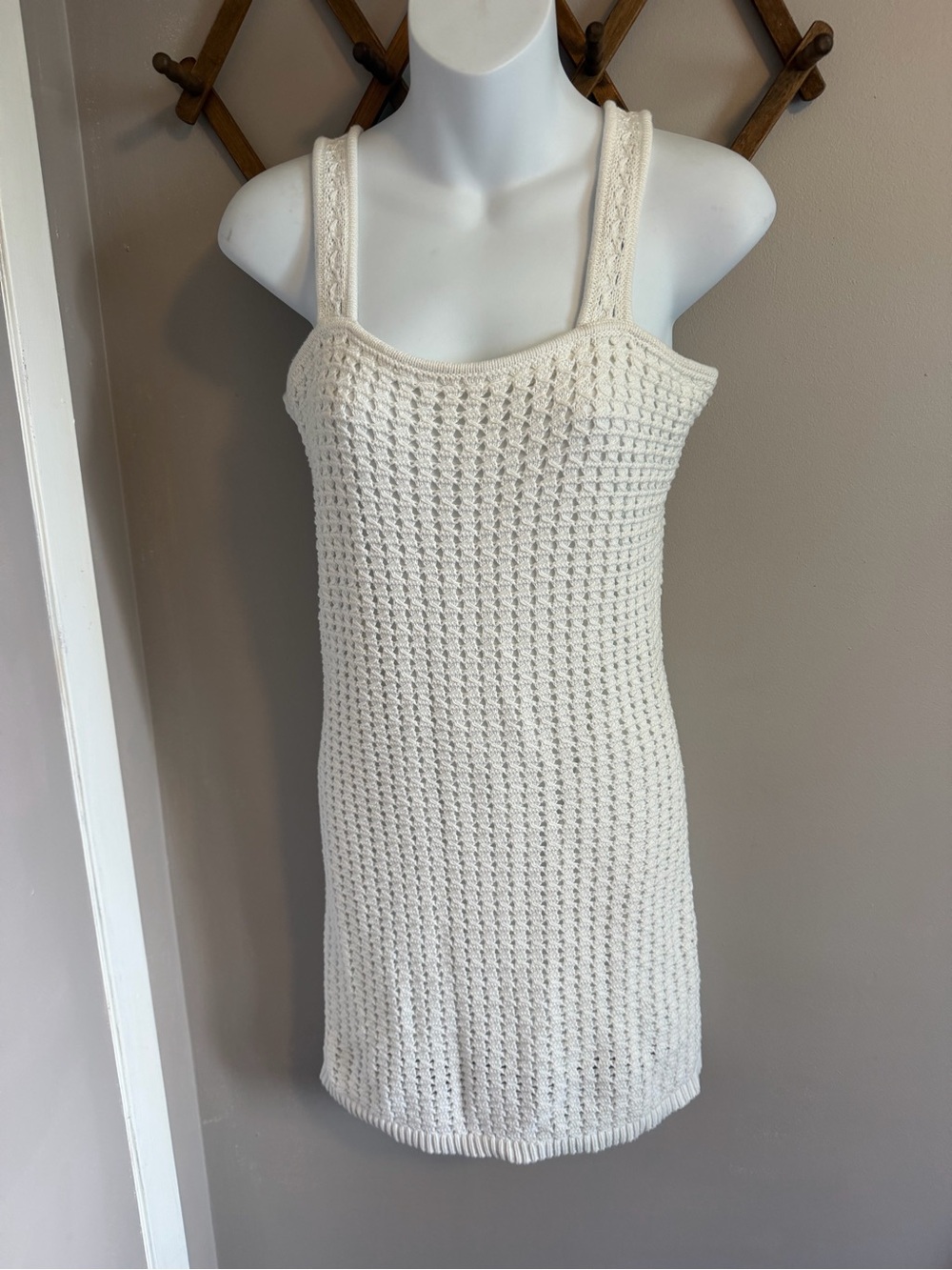 Gap Crochet Mini Dress Off White Sleeveless Summer Beach Size SP